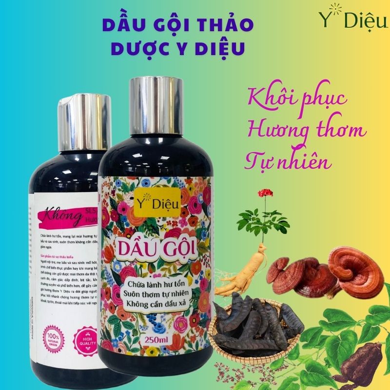 DẦU GỘI THẢO DƯỢC Y DIỆU, CHỮA LÀNH HƯ TỔN, THƠM TỰ NHIÊN
